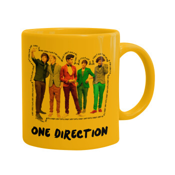 One Direction , Ceramic coffee mug yellow, 330ml