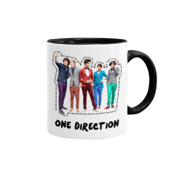 One Direction , Mug colored black, ceramic, 330ml