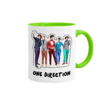 One Direction , Mug colored light green, ceramic, 330ml