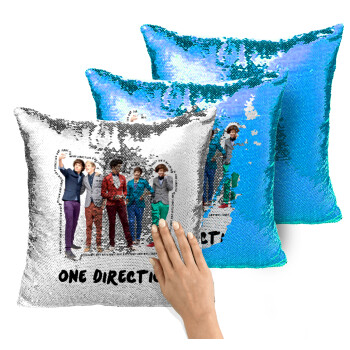 One Direction , Μαξιλάρι καναπέ Μαγικό Μπλε με πούλιες 40x40cm περιέχεται το γέμισμα