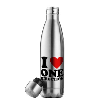 I Love, One Direction, Μεταλλικό παγούρι θερμός Inox (Stainless steel), διπλού τοιχώματος, 500ml