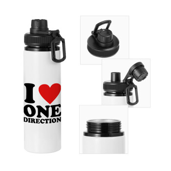 I Love, One Direction, Metal water bottle with safety cap, aluminum 850ml