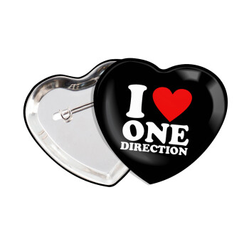 I Love, One Direction, Κονκάρδα παραμάνα καρδιά (57x52mm)