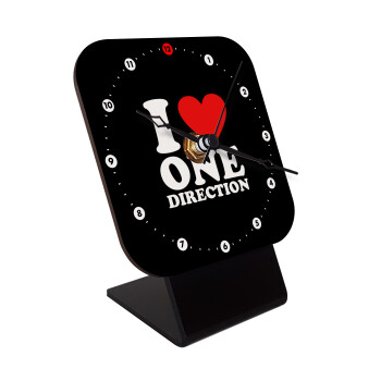 I Love, One Direction, Quartz Wooden table clock with hands (10cm)