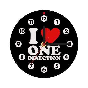 I Love, One Direction, Wooden wall clock (20cm)
