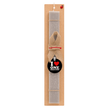 I Love, One Direction, Easter Set, wooden keychain & scented Easter candle flat (30cm) (GRAY)