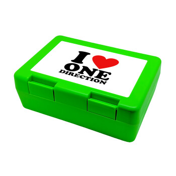I Love, One Direction, Children's cookie container GREEN 185x128x65mm (BPA free plastic)
