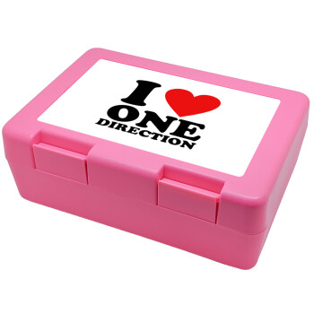 I Love, One Direction, Children's cookie container PINK 185x128x65mm (BPA free plastic)