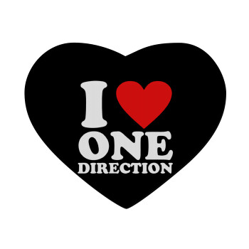I Love, One Direction, Mousepad heart 23x20cm