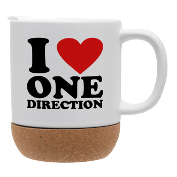 I Love, One Direction, Κούπα, κεραμική με βάση φελού και καπάκι (ΜΑΤ), 330ml (1 τεμάχιο)