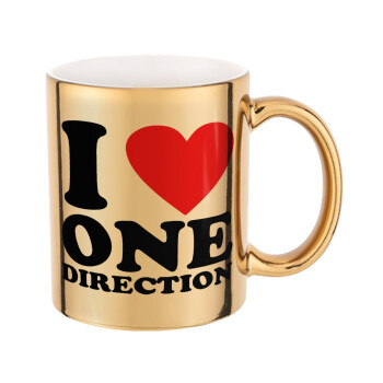 I Love, One Direction, Mug ceramic, gold mirror, 330ml