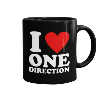 I Love, One Direction, Κούπα Μαύρη, κεραμική, 330ml