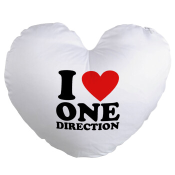 I Love, One Direction, Μαξιλάρι καναπέ καρδιά 40x40cm περιέχεται το  γέμισμα