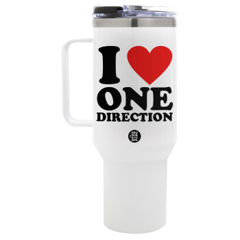 I Love, One Direction, Mega Tumbler με καπάκι, διπλού τοιχώματος (θερμό) 1,2L