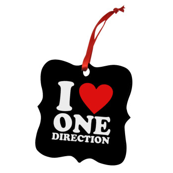 I Love, One Direction, Στολίδι Χριστουγεννιάτικο στολίδι polygon ξύλινο 7.5cm