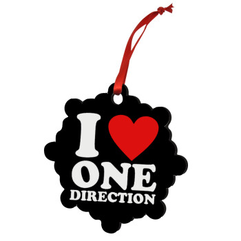 I Love, One Direction, Christmas ornament snowflake wooden 7.5cm