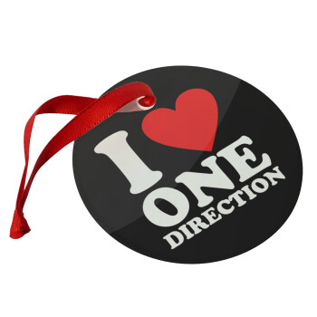 I Love, One Direction, Christmas ornament glass 9cm