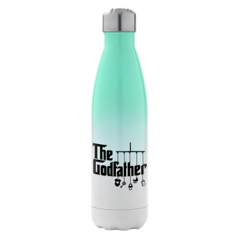 The Godfather baby, Metal mug thermos Green/White (Stainless steel), double wall, 500ml