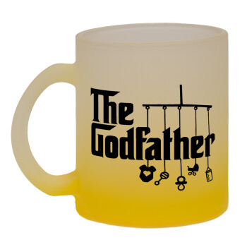 The Godfather baby, Κούπα γυάλινη δίχρωμη με βάση το κίτρινο ματ, 330ml