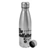 Metallic water bottle, stainless steel, 750ml