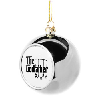 The Godfather baby, Silver 8cm Christmas tree ball ornament