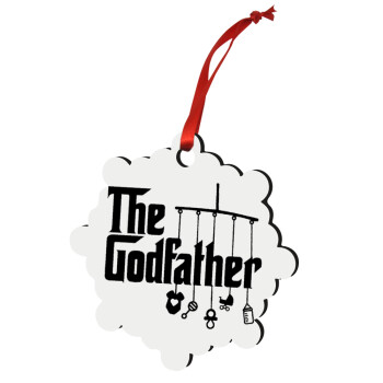 The Godfather baby, Christmas ornament snowflake wooden 7.5cm