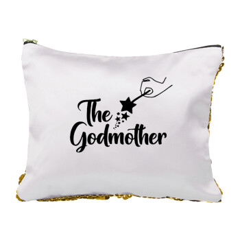 Fairy God Mother, Sequin Gold Pouch Cosmetic Bag