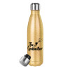 Glitter gold stainless steel thermos bottle, double-walled, 500ml