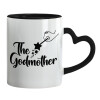 Mug heart black handle, ceramic, 330ml