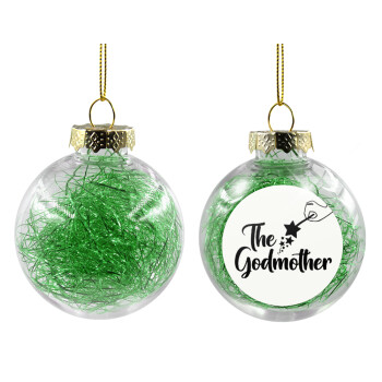 Fairy God Mother, Χριστουγεννιάτικη μπάλα δένδρου διάφανη με πράσινο γέμισμα 8cm