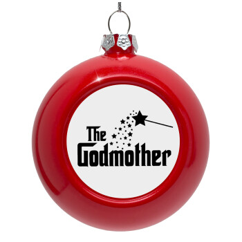 Fairy GodMother, Red Christmas tree ornament bauble 8cm