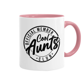 Cool Aunts club, Κούπα χρωματιστή ροζ, κεραμική, 330ml