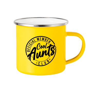 Cool Aunts club, Yellow Enamel Metallic Cup 360ml