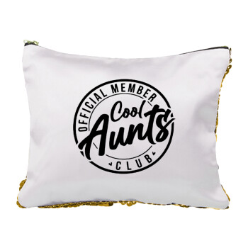 Cool Aunts club, Sequin Gold Pouch Cosmetic Bag