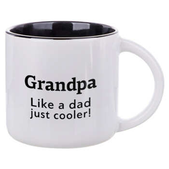 Grandpa, like a dad, just cooler, Κούπα κεραμική 400ml Λευκή/Μαύρη