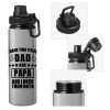 Metallic water bottle with safety cap, 850ml aluminum