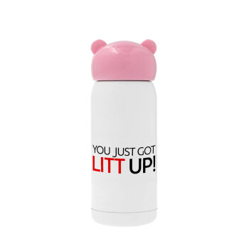 Suits You Just Got Litt Up! , Pink stainless steel thermal flask, 320ml