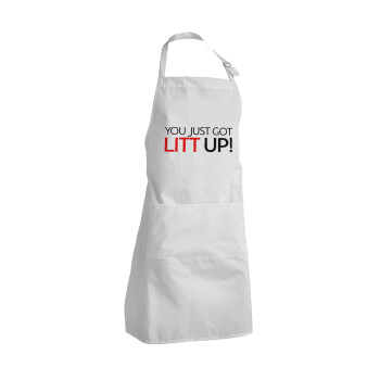 Suits You Just Got Litt Up! , Adult Chef Apron (with sliders and 2 pockets)