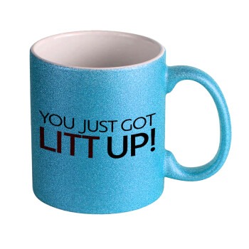 Suits You Just Got Litt Up! , Κούπα Σιέλ Glitter που γυαλίζει, κεραμική, 330ml