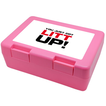 Suits You Just Got Litt Up! , Children's cookie container PINK 185x128x65mm (BPA free plastic)