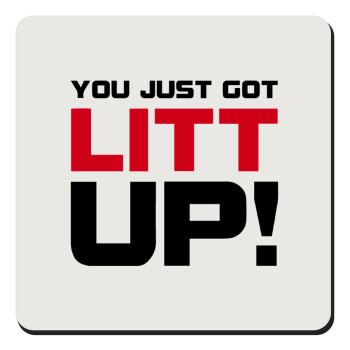 Suits You Just Got Litt Up! , Τετράγωνο μαγνητάκι ξύλινο 9x9cm