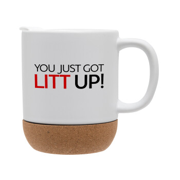 Suits You Just Got Litt Up! , Κούπα, κεραμική με βάση φελού και καπάκι (ΜΑΤ), 330ml (1 τεμάχιο)