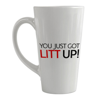 Suits You Just Got Litt Up! , Κούπα κωνική Latte Μεγάλη, κεραμική, 450ml