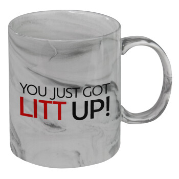 Suits You Just Got Litt Up! , Mug ceramic marble style, 330ml