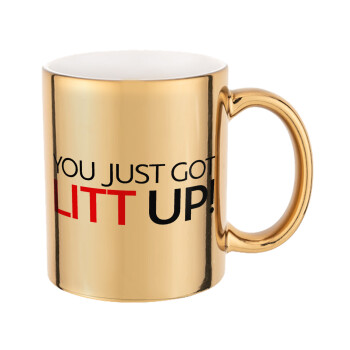 Suits You Just Got Litt Up! , Mug ceramic, gold mirror, 330ml