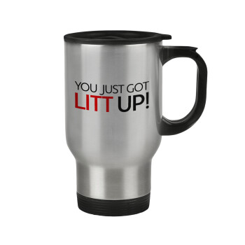 Suits You Just Got Litt Up! , Stainless steel travel mug with lid, double wall 450ml