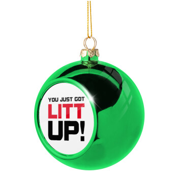 Suits You Just Got Litt Up! , Green Christmas tree ornament ball 8cm