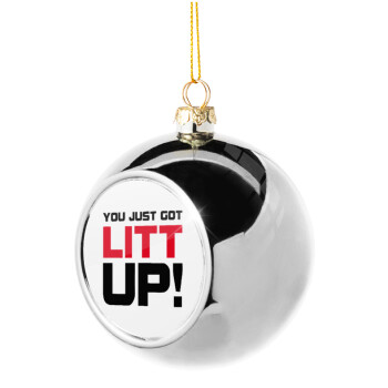 Suits You Just Got Litt Up! , Silver 8cm Christmas tree ball ornament