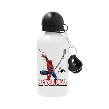 Spiderman fly, Μεταλλικό παγούρι νερού, Λευκό, αλουμινίου 500ml