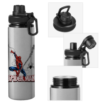 Spiderman fly, Metallic water bottle with safety cap, 850ml aluminum